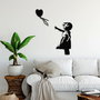 Wallity Banksy - 14 Escultura de pared de metal negra